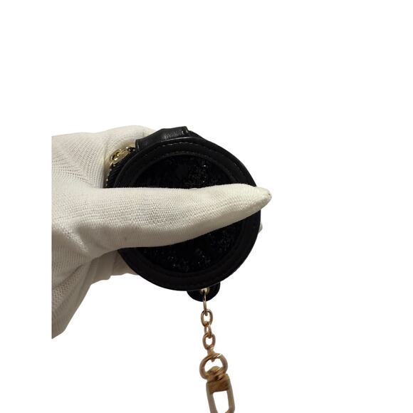 Chic Black Pouch | Designer-Inspired Circle Case with Mirror Inside (Black) - Picture 1 of 3